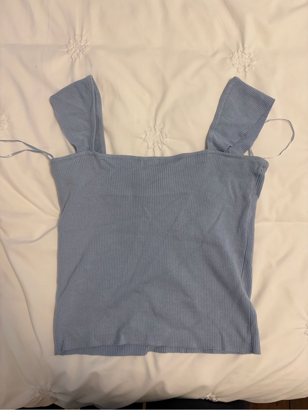 Garage Powder Blue Ribbed Square-Neck Tank - Picture 2 of 2